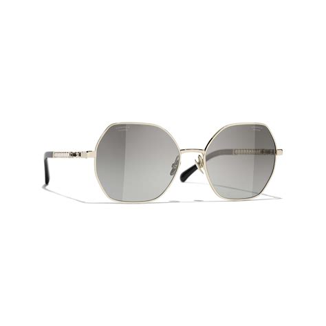 CHANEL Sunglasses: Square Sunglasses, metal & glass pearls 